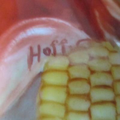 Antique rare Bavarian signed Indian corn cider-pitcher