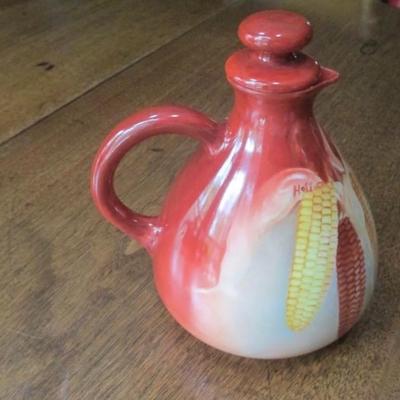 Antique rare Bavarian signed Indian corn cider-pitcher