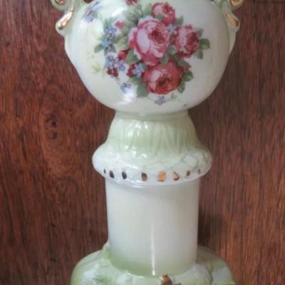 Pair of Bavarian HP pedestal vases