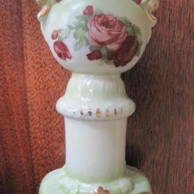 Pair of Bavarian HP pedestal vases