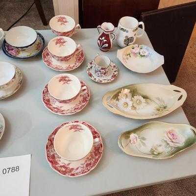 Collection of Tea Pots Cups Saucers Creamer Sugar Bowls Plates Gibsons, Johnson Brothers RS Germany Porcelain