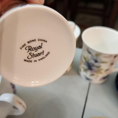 Collection of Tea Pots Cups Saucers Creamer Sugar Bowls Plates Gibsons, Johnson Brothers RS Germany Porcelain