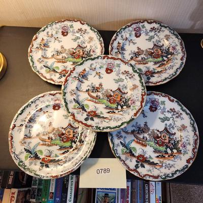 5 Ashworth Bros Brothers Hanley England Plates