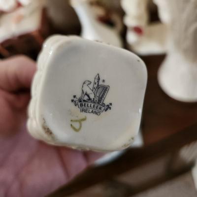 Lot of Collectibles Milk Glass Horse head Book Ends Elephants, Belleek, Lenox USA