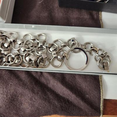 Large Lot Costume Jewelry Monet , Talbots, Pulsar, Avon, Trifari Earings Necklaces , Pins, Watch, Alex & Ani2 Boxes .