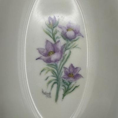 Signed Floral Dish, 1973