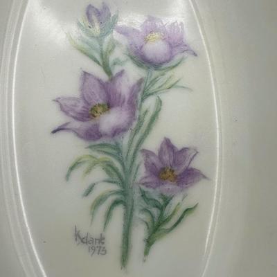 Signed Floral Dish, 1973