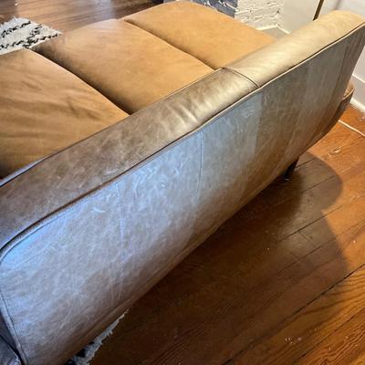 125 CB2 Lawndale Saddle Leather Daybed with Brass Frame