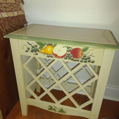 Side/Accent Table with Built in Wine Rack- Approx 22" x 12" x 24 1/2" Tall