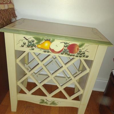 Side/Accent Table with Built in Wine Rack- Approx 22" x 12" x 24 1/2" Tall