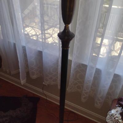 Metal Post Floor Lamp with Glass Shade- Approx 65" Tall