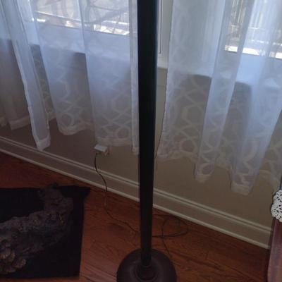 Metal Post Floor Lamp with Glass Shade- Approx 65" Tall