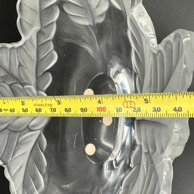 Signed Lalique Compiegne Jardiniere Leaf Frosted and Clear