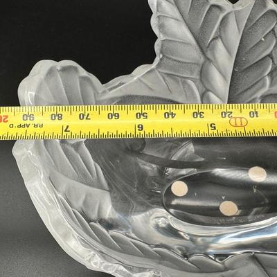 Signed Lalique Compiegne Jardiniere Leaf Frosted and Clear