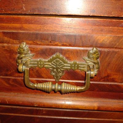 Antique Wooden Dresser with Marble Top (No Contents)- Approx 48" x 19" x 30 1/2" Tall