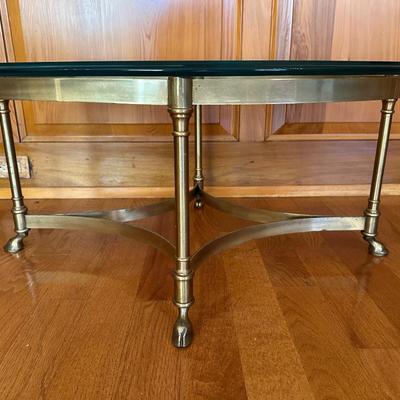 LaBarge Designs Brass and Beveled Glass Coffee Table
