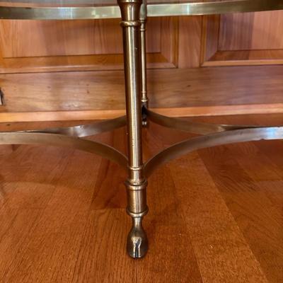 LaBarge Designs Brass and Beveled Glass Coffee Table