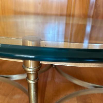 LaBarge Designs Brass and Beveled Glass Coffee Table