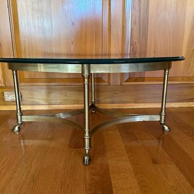 LaBarge Designs Brass and Beveled Glass Coffee Table