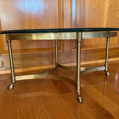 LaBarge Designs Brass and Beveled Glass Coffee Table