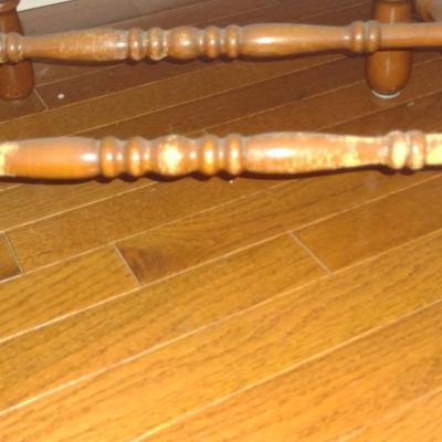 Petite Wooden Chair with Cushioned Seat and Back