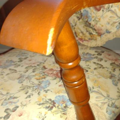Petite Wooden Chair with Cushioned Seat and Back