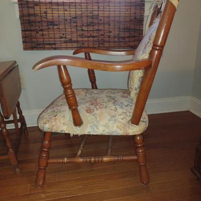 Petite Wooden Chair with Cushioned Seat and Back