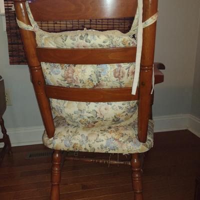 Petite Wooden Chair with Cushioned Seat and Back