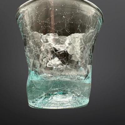 Crackled Blown Rock Glasses - Set of (6)
