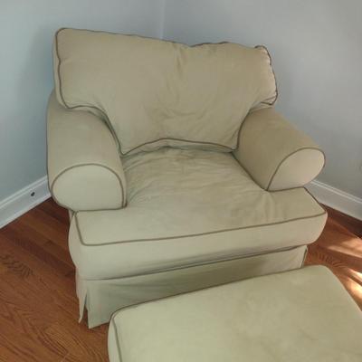 Oversized Upholstered Chair with Ottoman