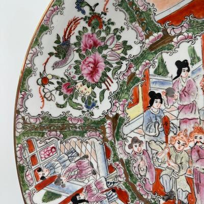 Large Chinese Rose Medallion Decorative Platter