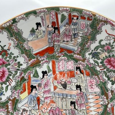 Large Chinese Rose Medallion Decorative Platter