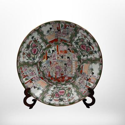 Large Chinese Rose Medallion Decorative Platter