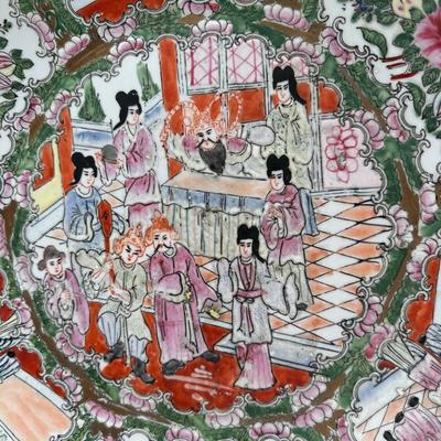 Large Chinese Rose Medallion Decorative Platter