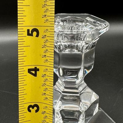 Pair of Val St Lambert Crystal Candlestick Holders