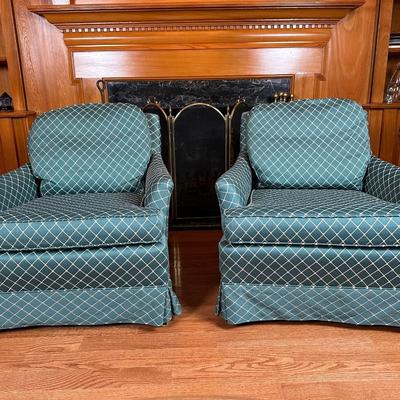 Pair of Vintage Upholstered Armchairs