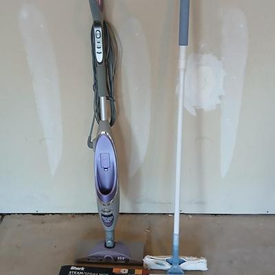 Shark steam spray mop and an Ettore window cleaning squeegee