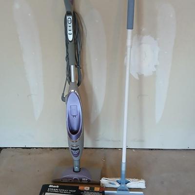 Shark steam spray mop and an Ettore window cleaning squeegee