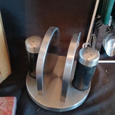 Kitchen paper towel holder - salt, pepper and napkin holder, flatware organizer, and a container for Kitchen utensils