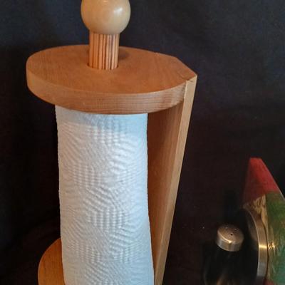 Kitchen paper towel holder - salt, pepper and napkin holder, flatware organizer, and a container for Kitchen utensils