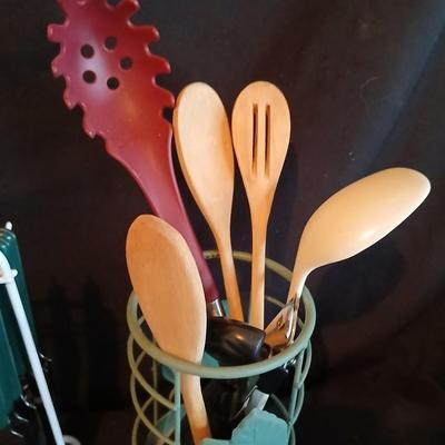 Kitchen paper towel holder - salt, pepper and napkin holder, flatware organizer, and a container for Kitchen utensils