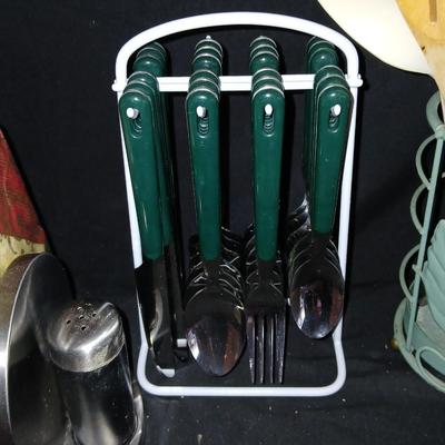 Kitchen paper towel holder - salt, pepper and napkin holder, flatware organizer, and a container for Kitchen utensils