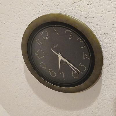 Beveled glass framed Mirror with a Inganam Quartz wall clock