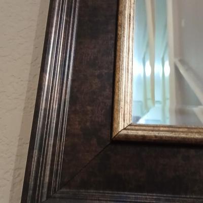 Beveled glass framed Mirror with a Inganam Quartz wall clock