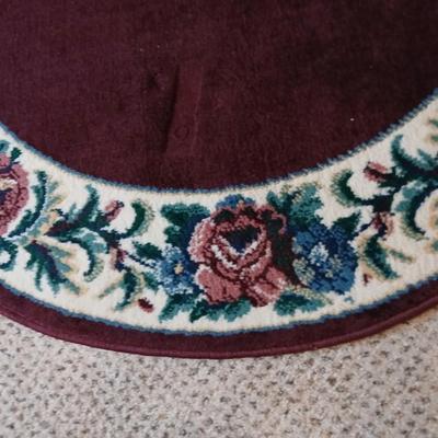 Kensington III decorator rug Round Burgundy Bordered area Rug