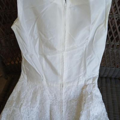Vintage lacey dress - wedding dress with vintage La Regale beaded purse