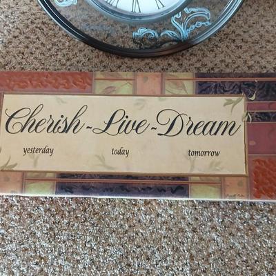 Canvas wall art Cherish - Live - Dream with a Cherish - Live - Dream wall clock
