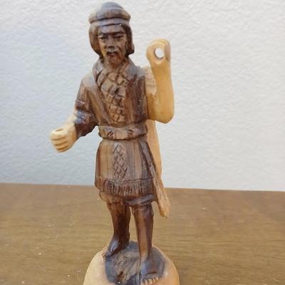 Two vintage olivewood carved Warriors