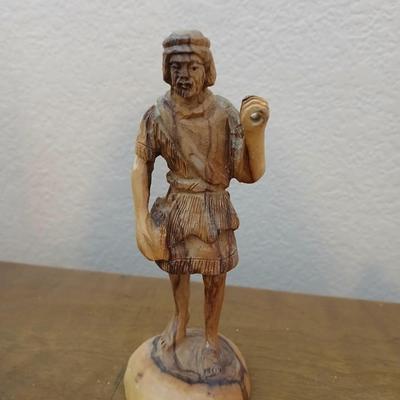 Two vintage olivewood carved Warriors