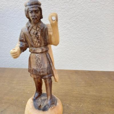 Two vintage olivewood carved Warriors